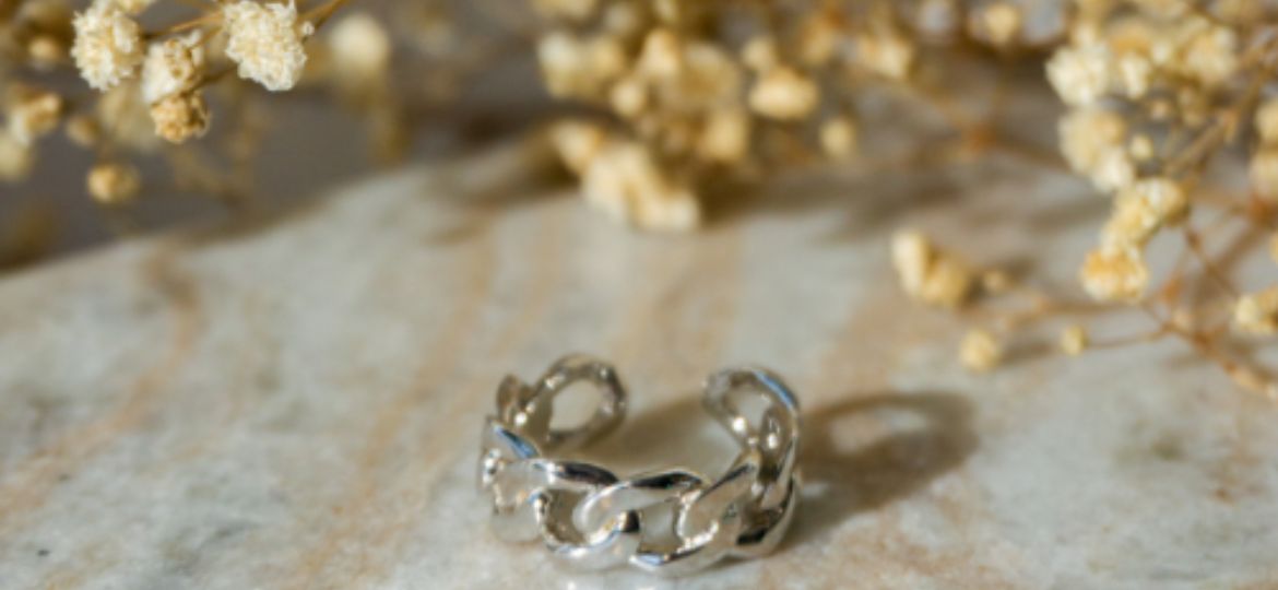 Bague gourmette argent singularu