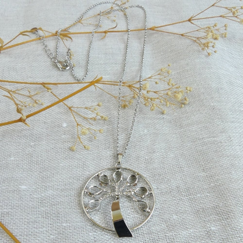 Sautoir arbre de vie cristaux Swarovski® argent