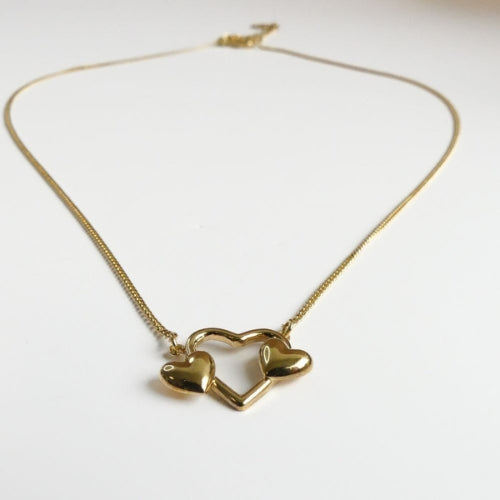 Collier trois coeurs plaqué or