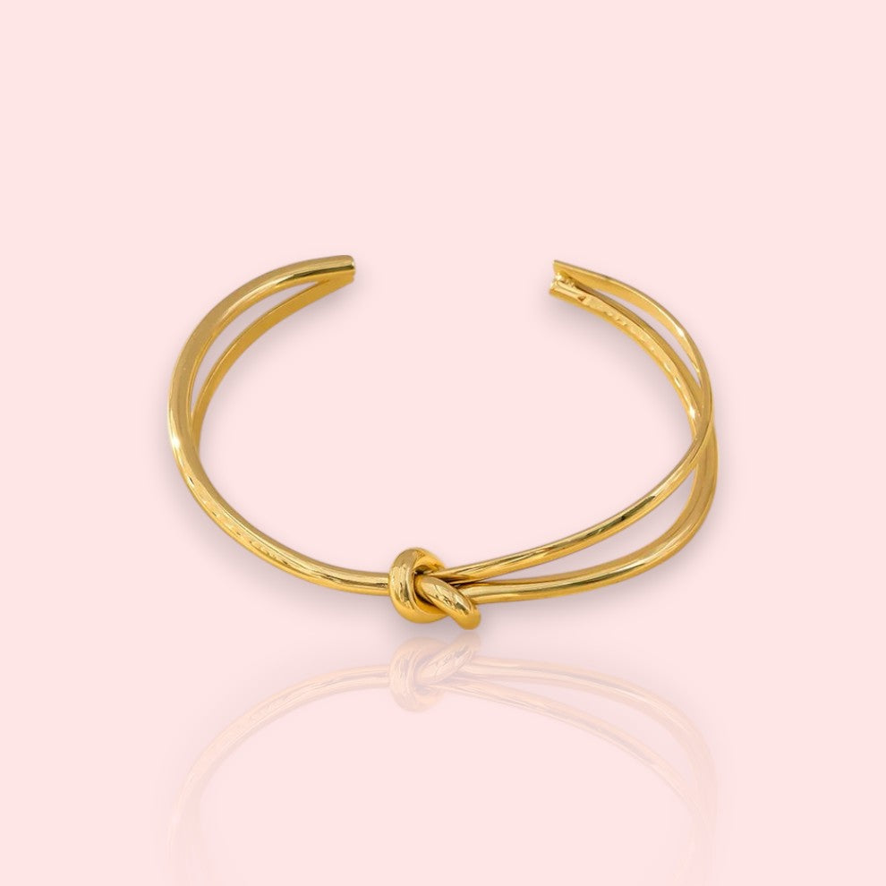 Bracelet rigide femme doré Liénor, élégance raffinée