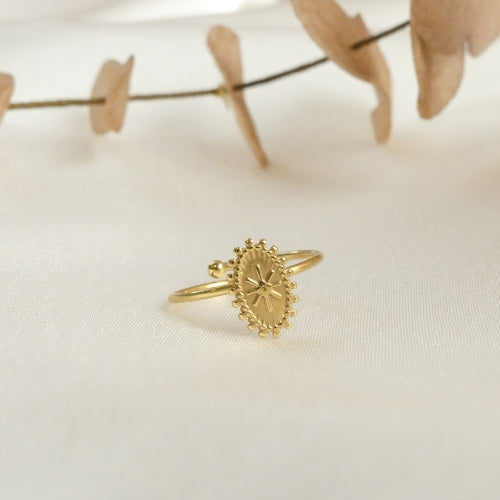 bague ovale doré 