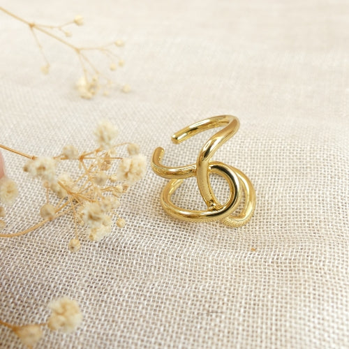 Bague anneaux entrelacés originale plaqué or