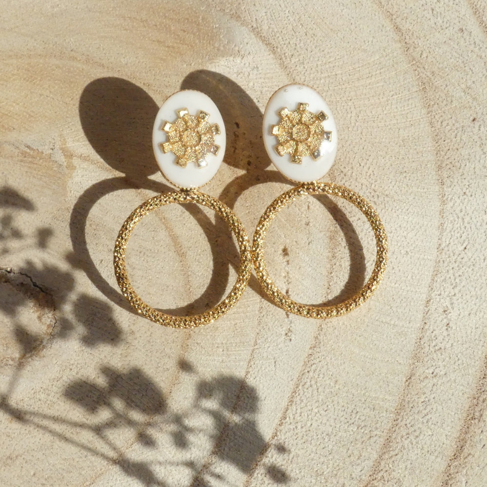 Boucles d'oreilles pendantes en résine époxy