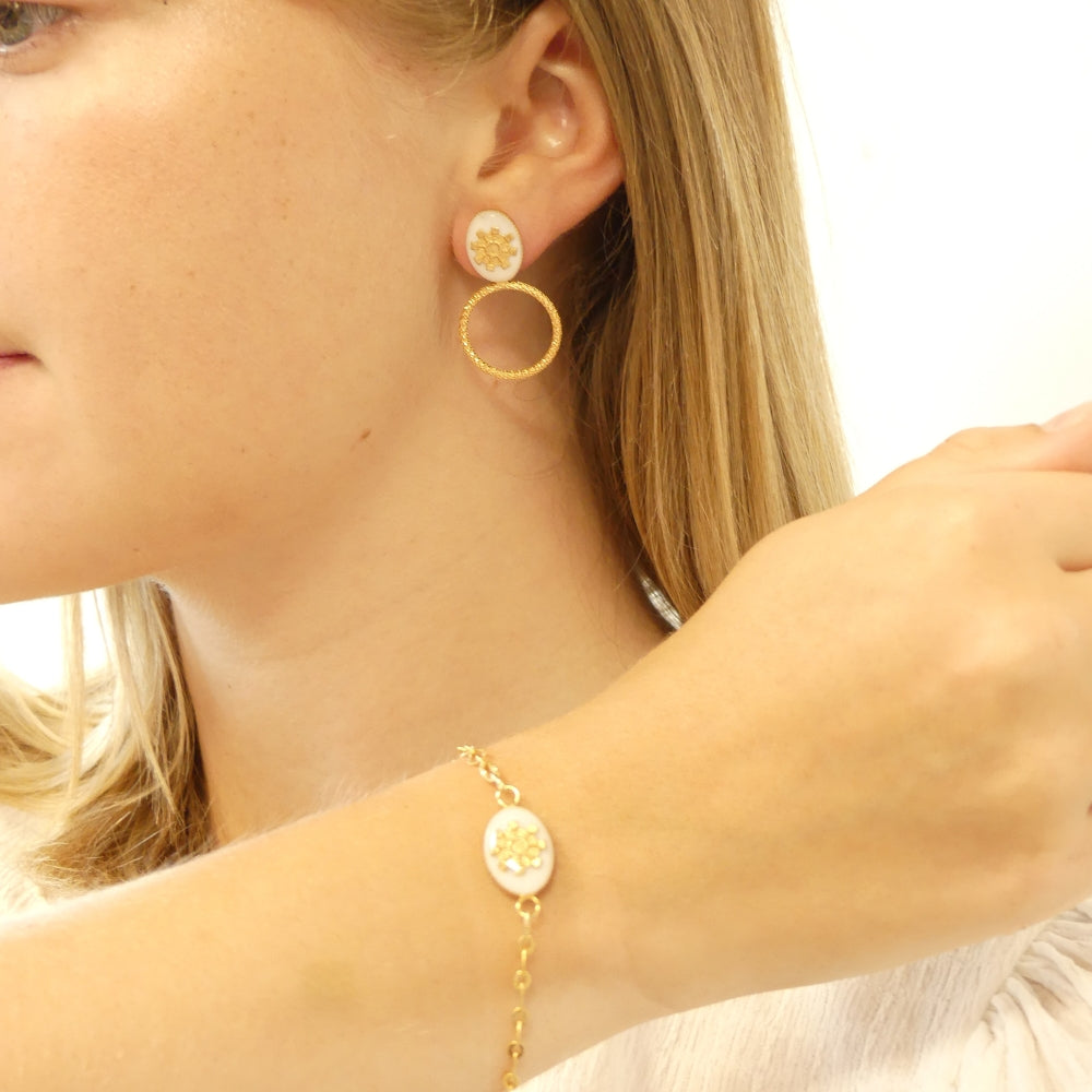 Boucles d'oreilles pendantes résine époxy