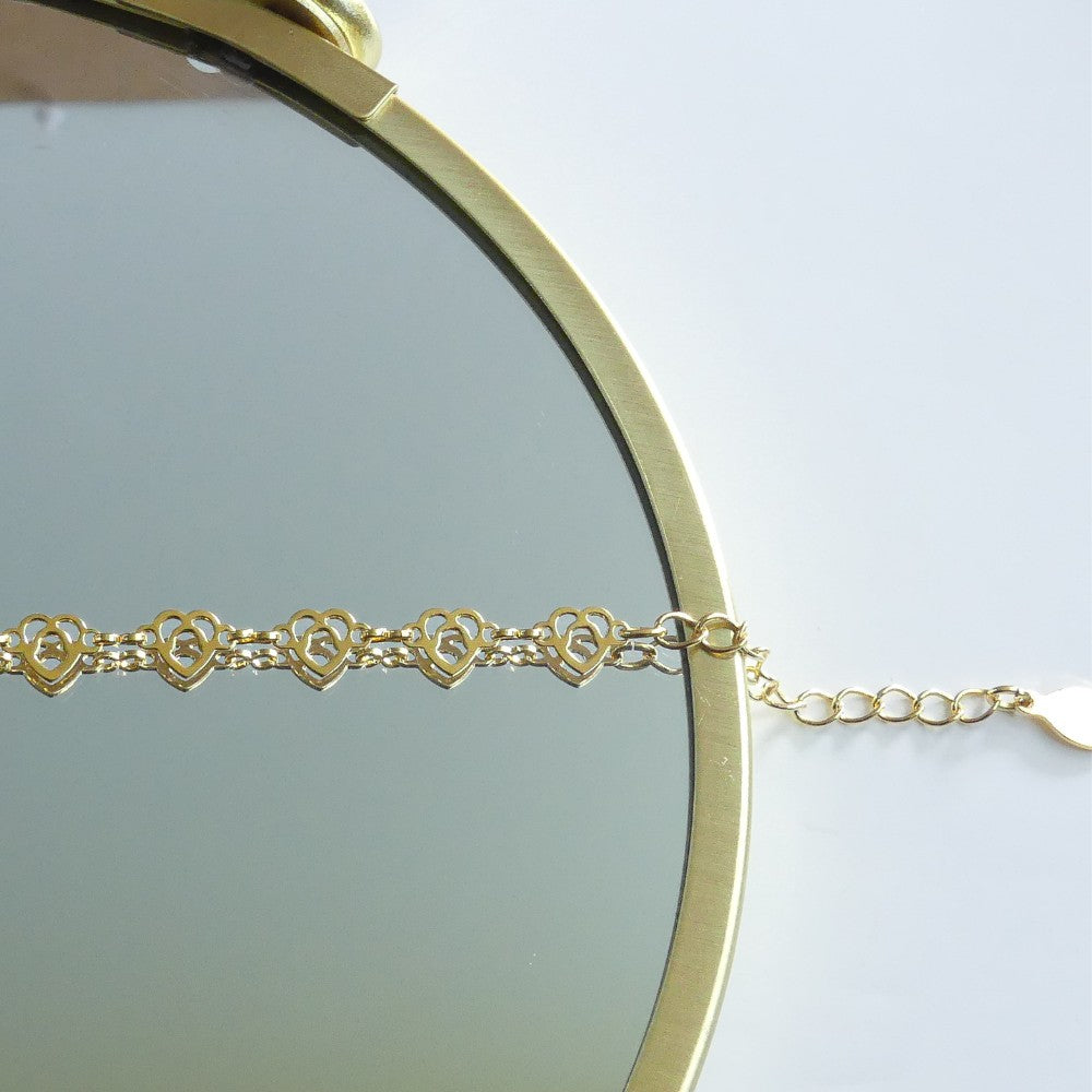bracelet coeur plaqué or 