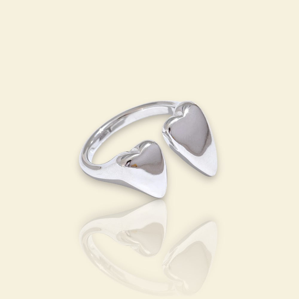 Bague réglable flexible double pour semi percées argent 925