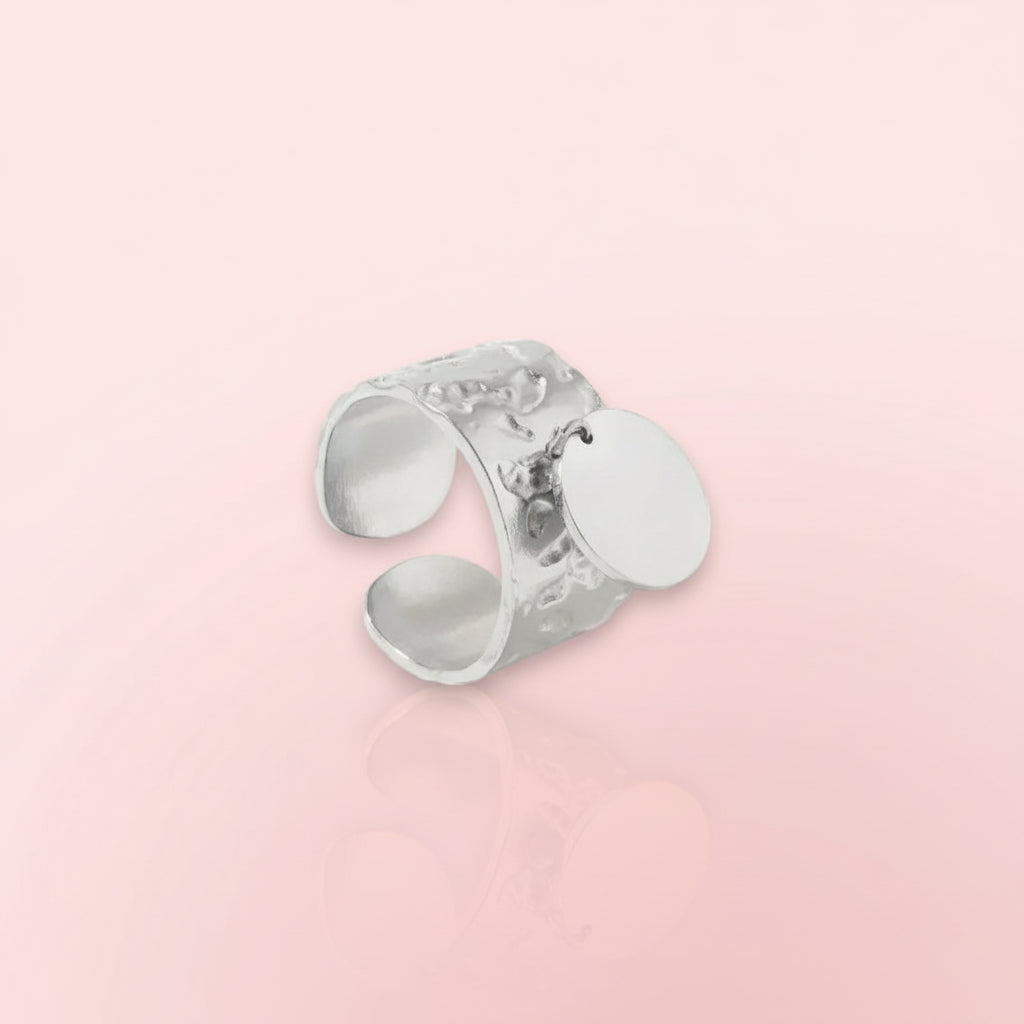 bague avec breloque Nina, une bague argentée pour femme tendance