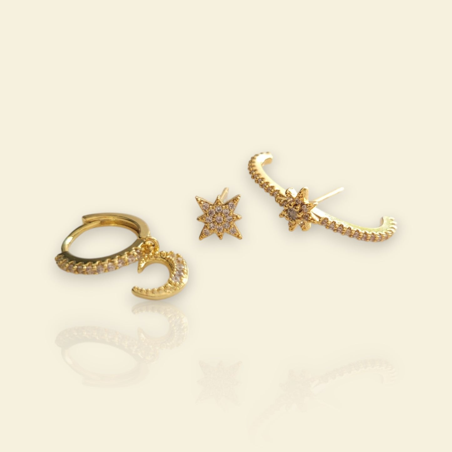 boucle d’oreille 3 trous Trilogie, une composition de boucles d’oreilles tendance