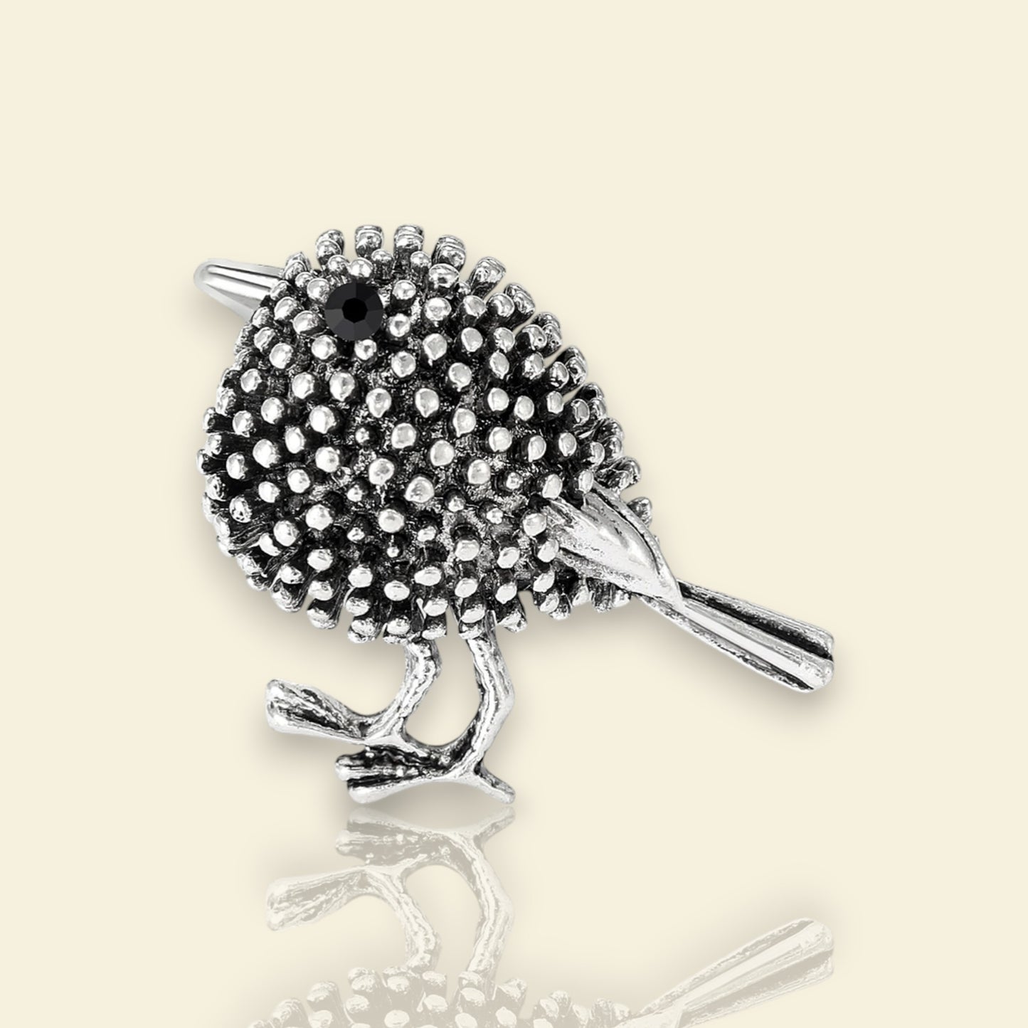 broche argentée Marlo, une broche oiseau, bijou tendance