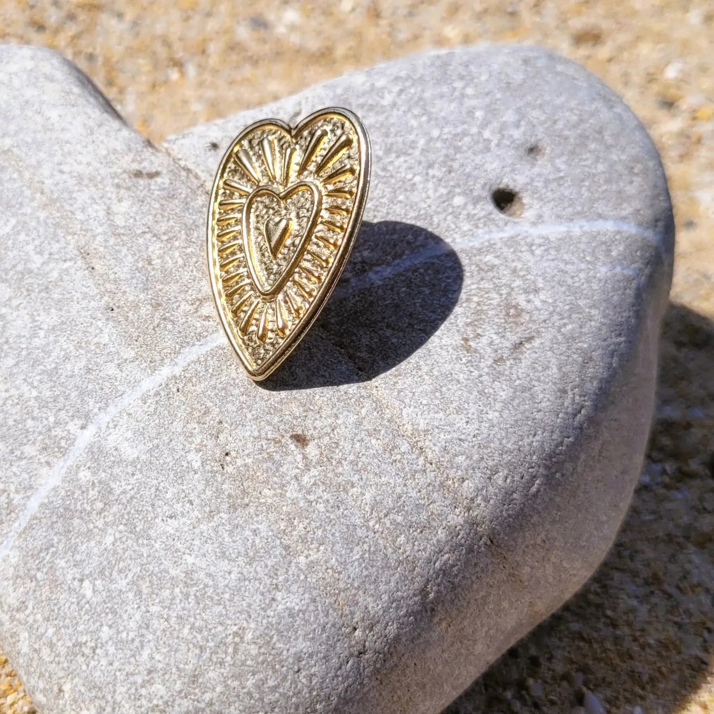 broche fantaisie Valentine en laiton recouvert d’or