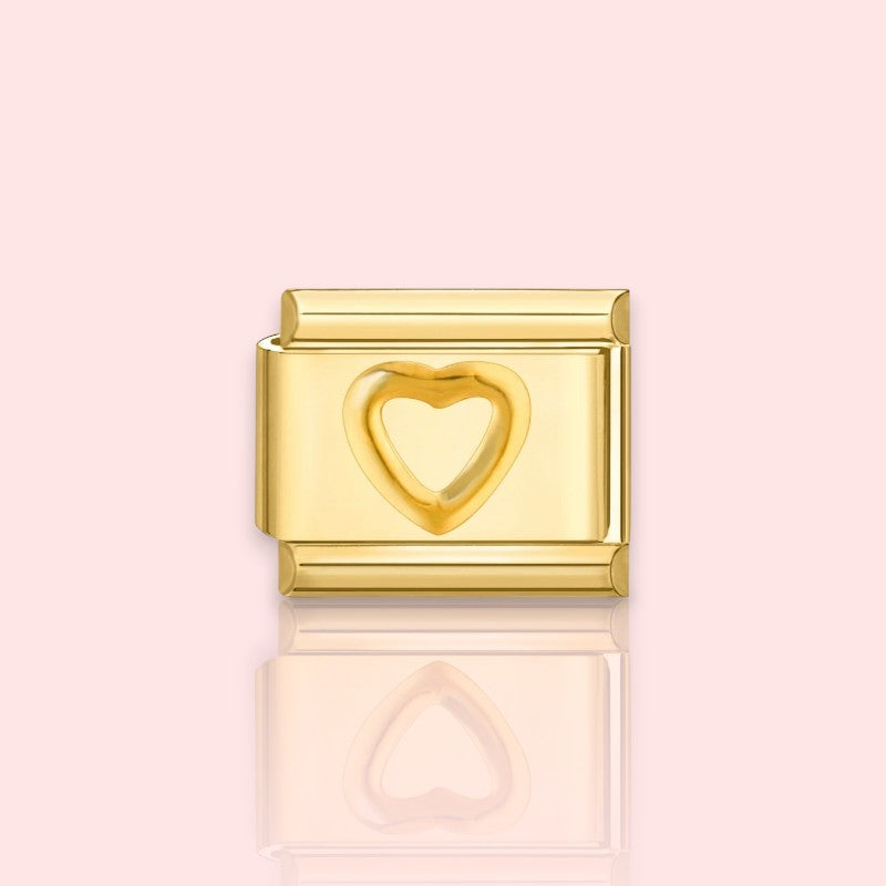 charm pour bracelet italien Bellissima doré motif cœur