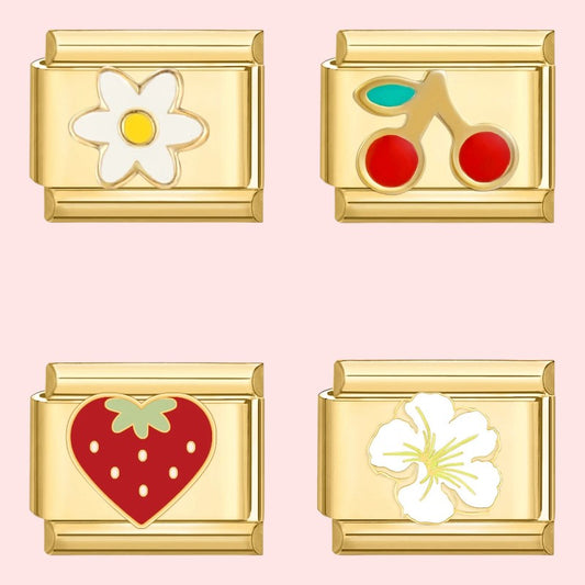 charm pour bracelet italien Bellissima doré collection Fruits et Fleurs