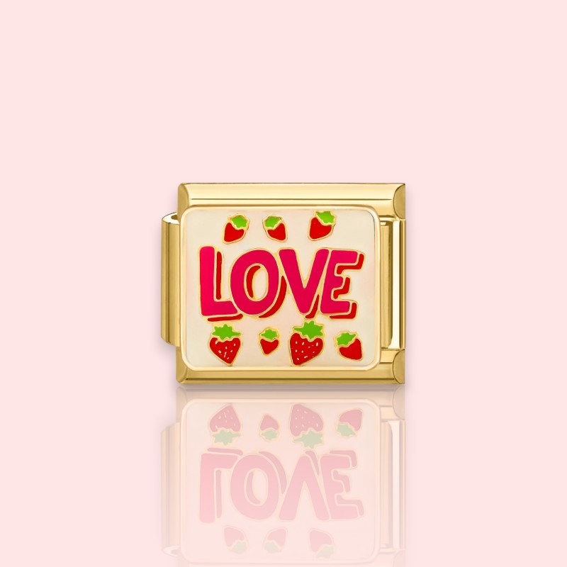 charm pour bracelet italien Bellissima doré motif love