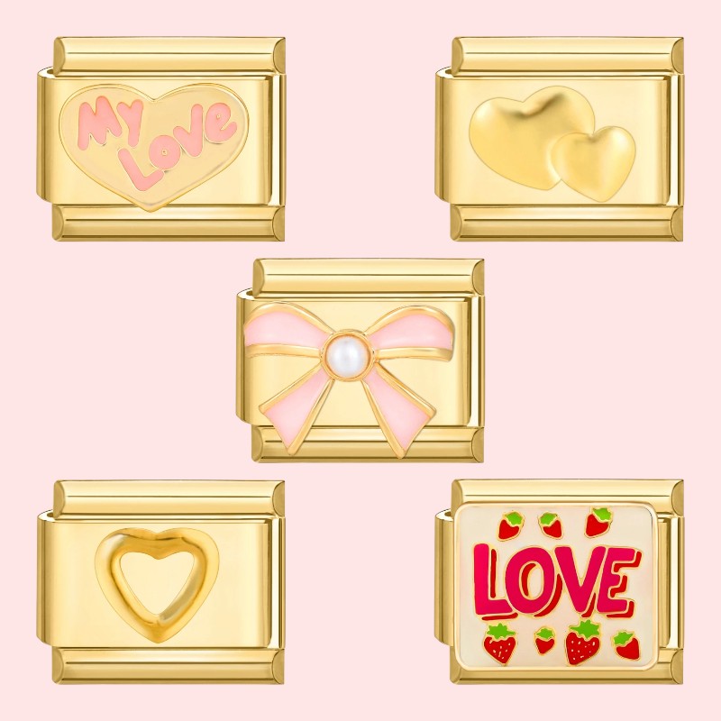 charm pour bracelet italien Bellissima doré collection Romance