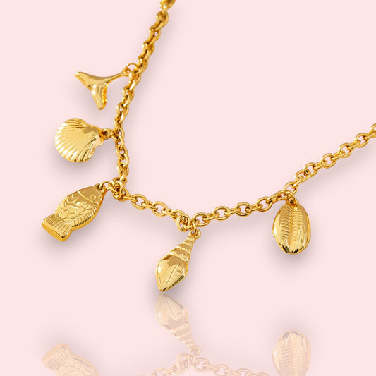 collier en acier inoxydable Sea, un collier doré tendance