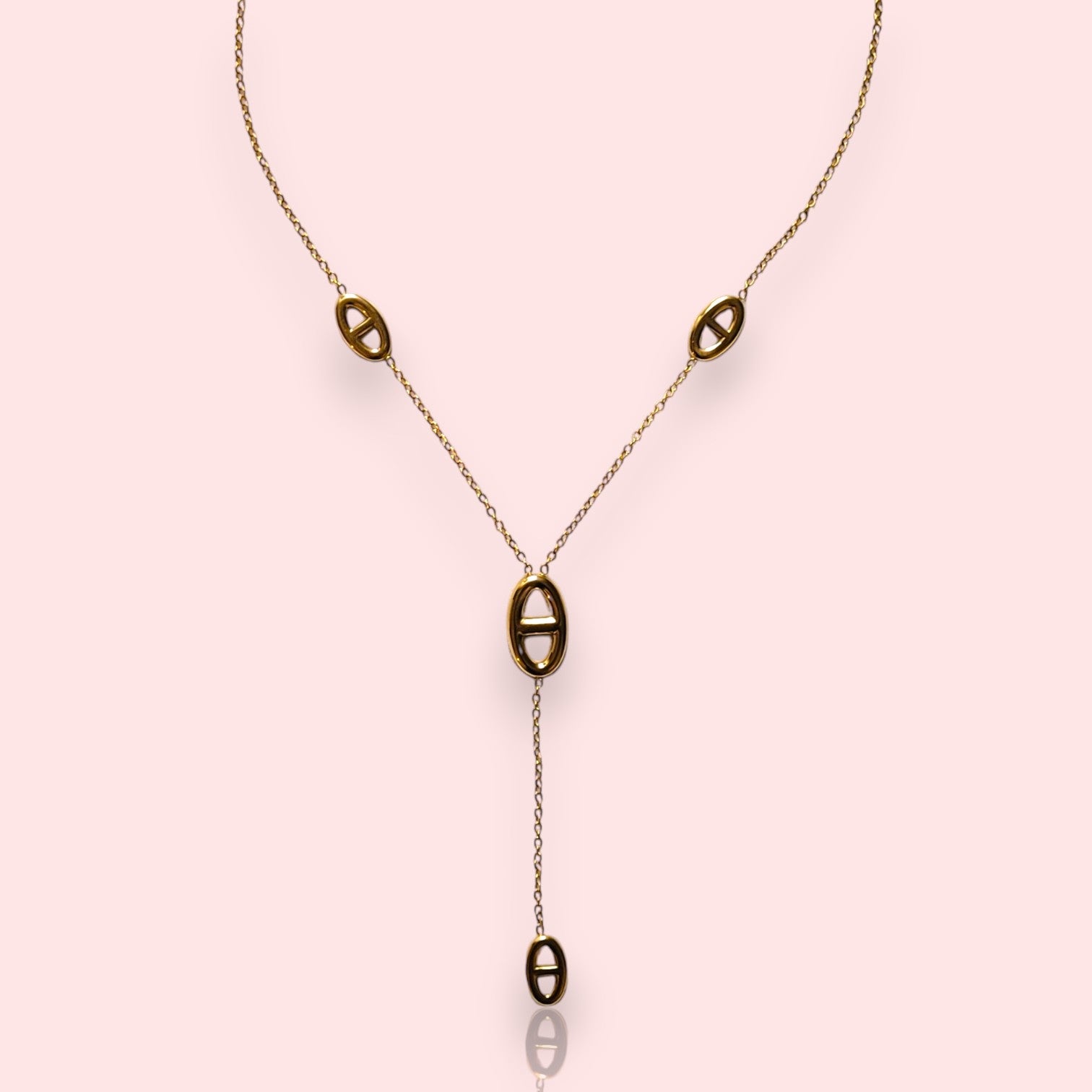 collier Azura, un sautoir fantaisie à la maille marine dorée