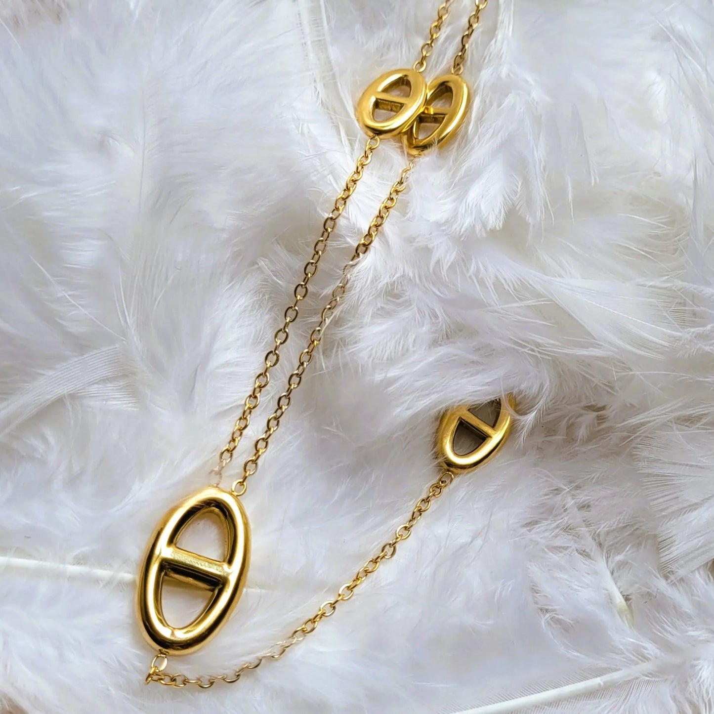 collier Azura, un sautoir fantaisie à la maille marine tendance