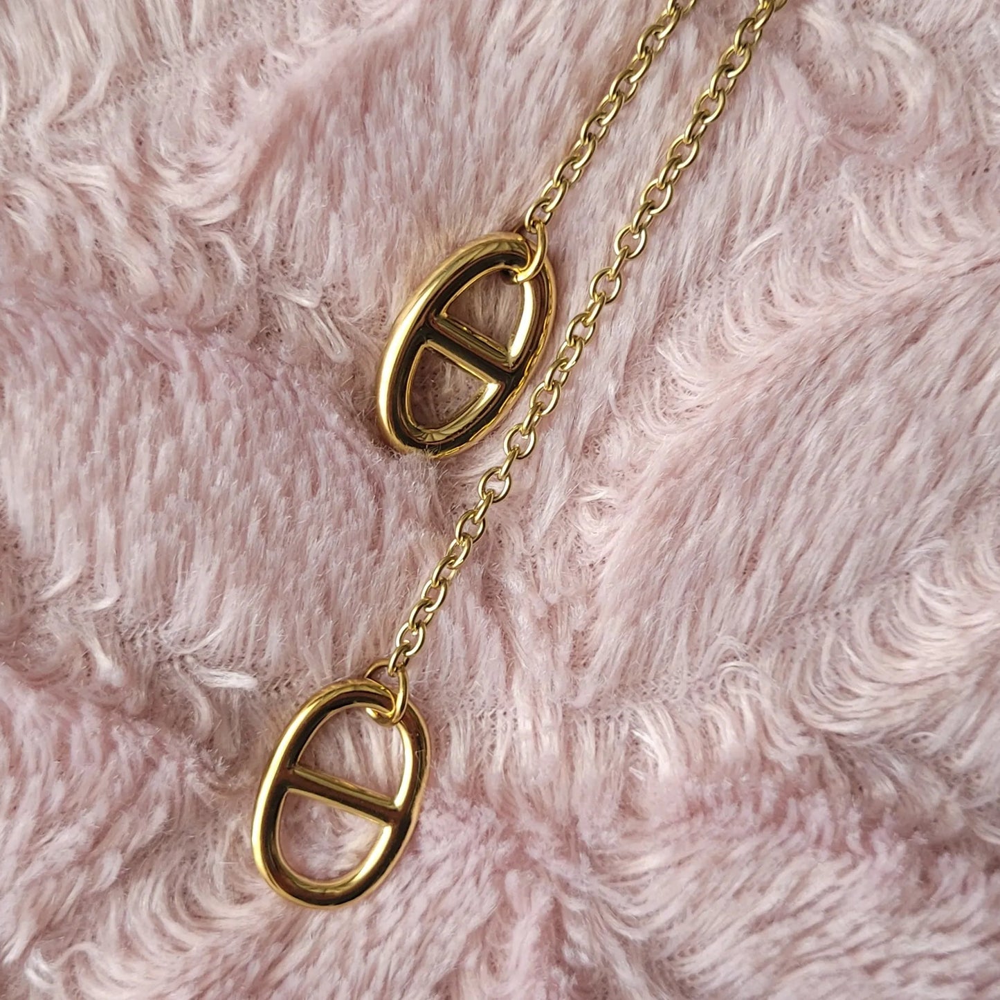 collier Naya, un sautoir fantaisie à la maille marine en acier inoxydable