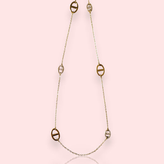 collier Nerea, un sautoir fantaisie à la maille marine dorée