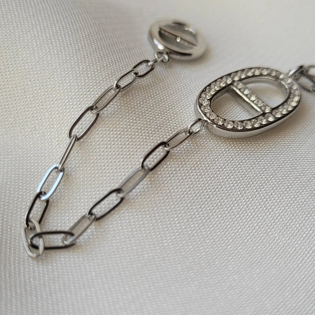 collier Thaléa, un long collier à la maille marine en acier inoxydable