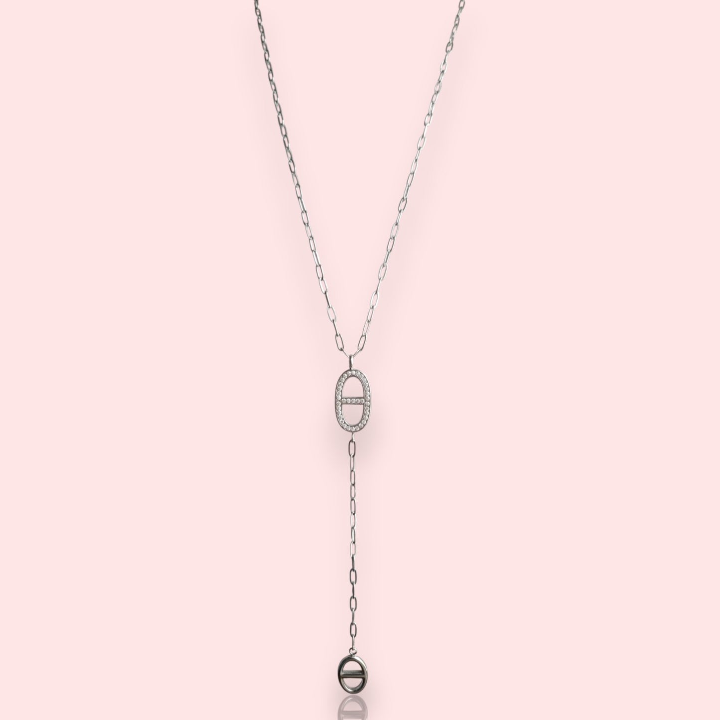 collier Thaléa, un sautoir fantaisie à la maille marine argentée