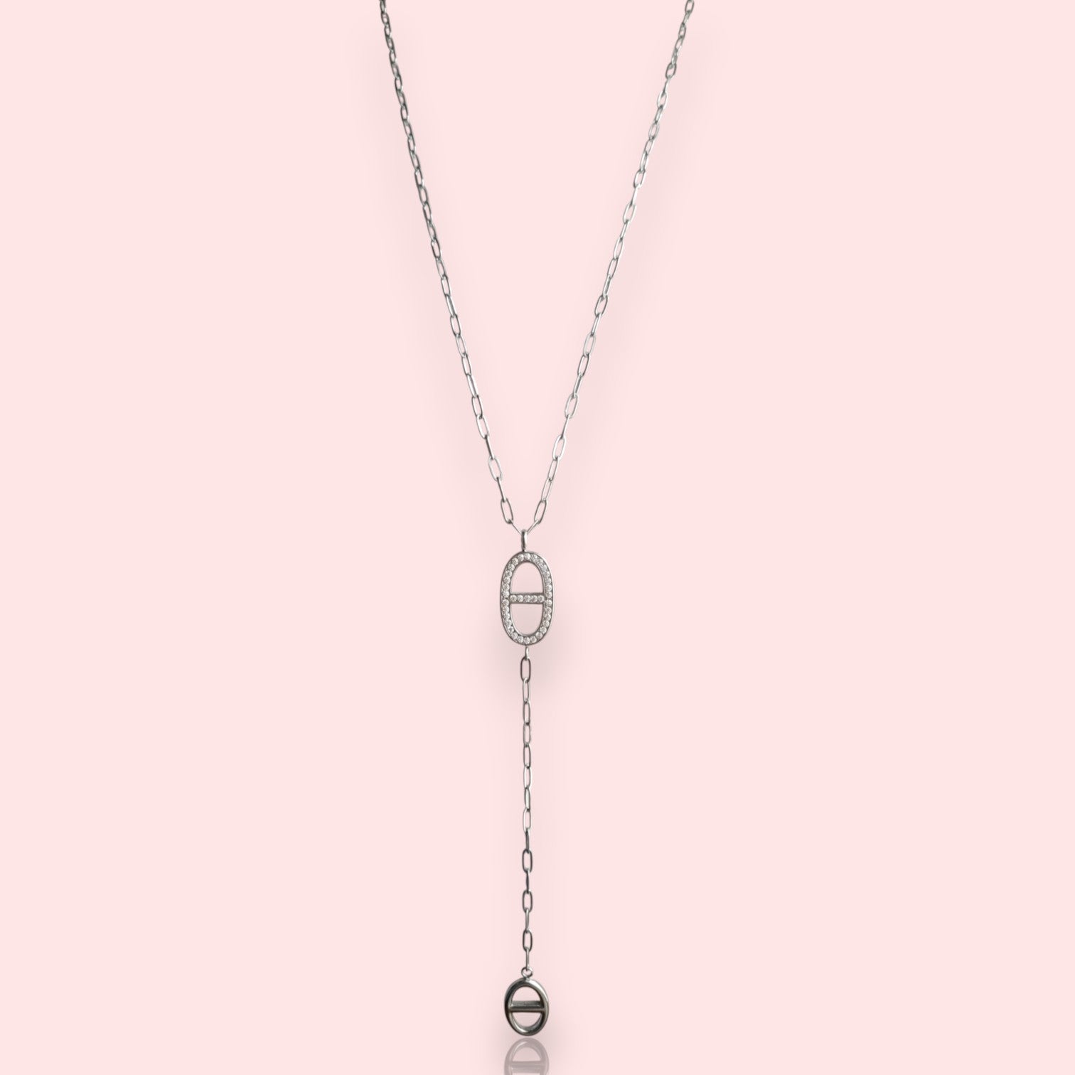 collier Thaléa, un sautoir fantaisie à la maille marine argentée