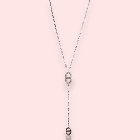 collier Thaléa, un sautoir fantaisie à la maille marine argentée