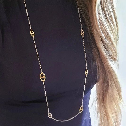 colliers Nerea, des bijoux dorés à la maille marine 