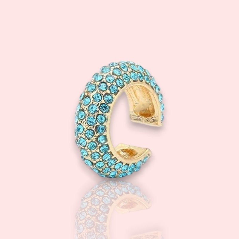 earcuff Chromia turquoise en acier inoxydable, un faux piercing tendance en 2025