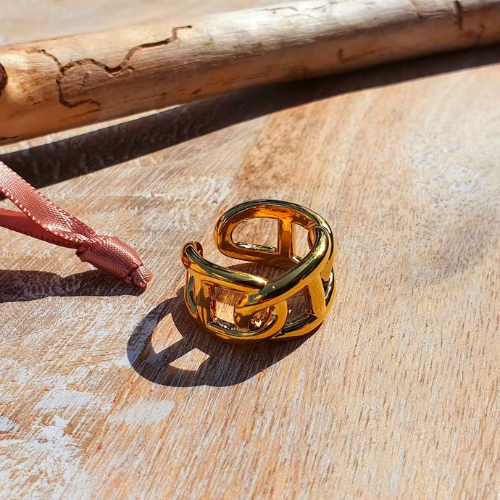 Bague maille originale plaqué or