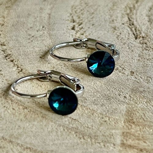 Boucles d'oreilles ornées de cristaux Swarovski® Bleu Montana