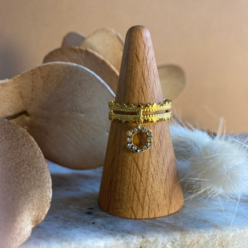 Bague double breloque