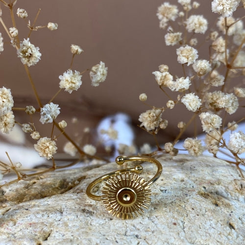 Bague soleil doré ajustable