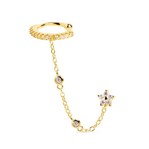 boucle d’oreille sans trou Singularu Nyra, ear cuff en plaqué or